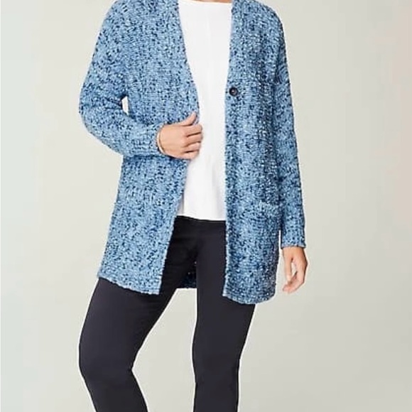 J. Jill Utopia Patch Pocket Cardigan Blue XL NEW - Picture 3 of 9